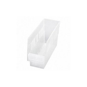 Quantum Storage Systems Economy Shelf Bin, Nesting, 11-5/8"W X 4-1/8"D X 6"H, (7) Divider Slots, Rear Hanglock - 1 of 1