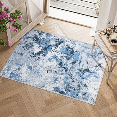 Area Rug Machine Washable Boho Carpet Non Slip Abstract Vintage Indoor
