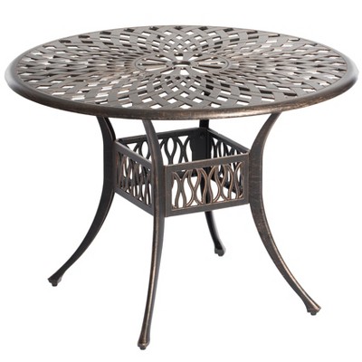 Gardenised Indoor And Outdoor Bronze Dinning Table Bistro Patio Cast ...