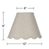 Springcrest Collection Hardback Scallop Empire Lamp Shade Fawn Small 6" Top x 12" Bottom x 9.5" Slant Spider with Replacement Harp and Finial Fitting - 4 of 4