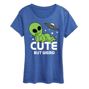 Women's - Instant Message - Alien Cute But Weird Short Sleeve Graphic T-Shirt - 1 of 4