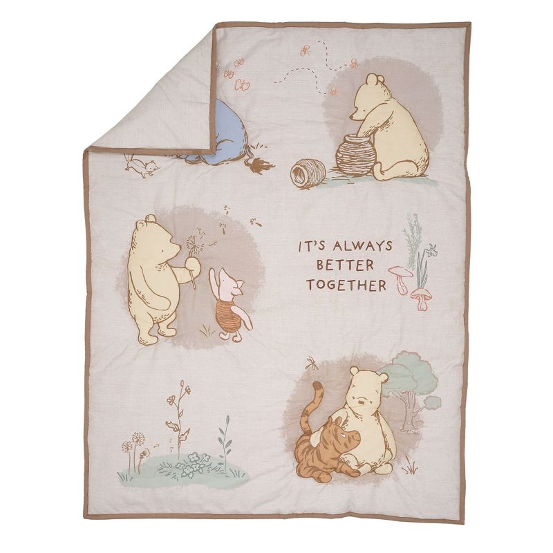 Lambs & Ivy Disney Baby Pooh Bear & Pals Cotton 3Piece Nursery Crib Bedding Set, 5 of 11