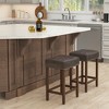 Tangkula Bar Stool Set of 4 24-Inch Counter Height Saddle Stools w/ PU Leather Upholstery - 4 of 4