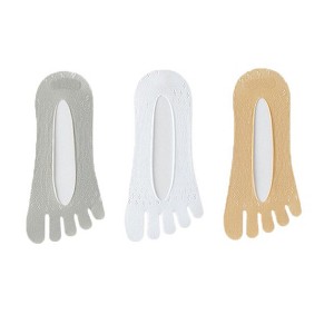 Anna-Kaci Women's Mesh Toe Socks with Non-Slip Silicone Heel Grip Ultra Low Cut Breathable No Show Sock 3-Pack - 1 of 4