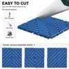 Vynxaria 44 Pieces of 12x12 Blue Plastic Interlocking Tiles with Diagonal Stripe Pattern, Waterproof for Patio, Poolside, Balcony, Backyard - 3 of 4