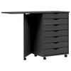Rolling Cabinet MOSS Grey Solid pine wood, engineered wood, plasticvidaXL - 2 of 4