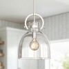 DORESshop 12 in. 1-Light Modern Brushed Nickel Geometric Pendant Light with Clear Glass Shade for Kitchen, Dining, or Foyer Spaces - 4 of 4