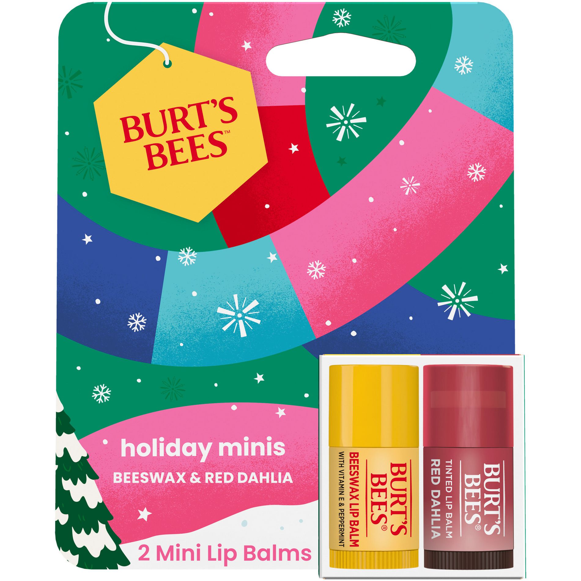 Burt's Bees Mini Lip Balms - Beeswax + Red Dahlia - 0.049oz/2ct