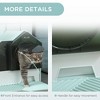 Whisen Enclosed Cat Litter Box with Chimney Deodorizer, Drawer Tray, Scoop, Mat, Push Door, House Design - Blue - 2 of 4