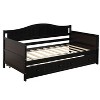 NicBex Twin Size Day Bed with Trundle Wooden Daybed Frame Trundle Bed Twin with Curved Backrest for Living Rooms - 4 of 4
