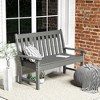 Tangkula Garden Bench All-Weather HDPE 2-Person Outdoor Bench for Front Porch Backyard - 3 of 4