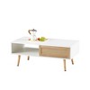 Angel Sar Rattan Coffee Table for Living Room, 41.3in Boho Farmhouse Center Table, Wood - 4 of 4
