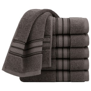 PiccoCasa 100% Cotton Soft Absorbent Oversized Cotton Face Towels 6 Pcs 13'' x 29'' - 1 of 4
