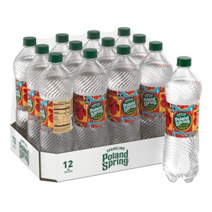 Poland Spring Blood Orange Hibiscus Sparkling Water - 12pk/1L Bottles - 1 of 2