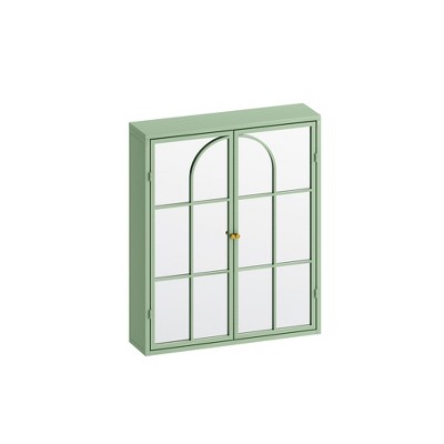 NicBex Bathroom Wall Mount Storage Cabinet Mirror Medicine Cabinet with 2 Doors & 3 Triple Tier Storage