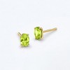 RS Pure by Ross-Simons 0.80 ct. t.w. Oval Peridot Stud Earrings in 14kt Yellow Gold - 3 of 4
