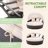 Tangkula Patio Round Daybed with Retractable Canopy PE Rattan Cushioned Sectional Seating with Center Table Couch & Throw Pillows Outdoor Sunbed - 2 of 4