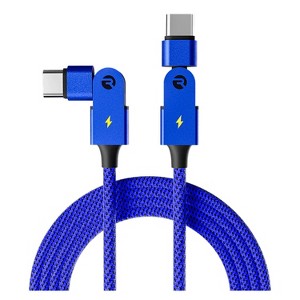 Raycon® Magic Spin 100-Watt USB-C® to USB-C® Charge and Sync Cable, 3.3 Ft. (Blue) - 1 of 4