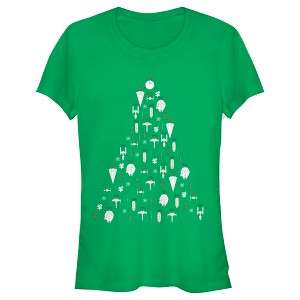 Juniors Womens Star Wars Galactic Christmas Ornaments T-Shirt - 1 of 4