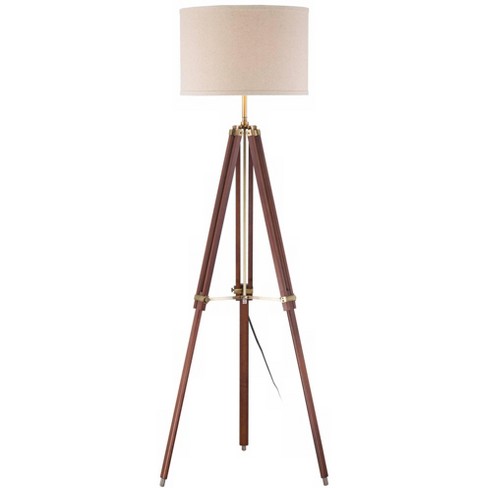 Possini Euro Design Modern Tripod Floor, Cherry Wood Floor Lamps