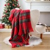 Christmas Plaid Throw For Couch Bed Mohair Tartan Plaid Soft Cashmere Checkered Pattern Christmas Throw For Home Decor - 4 of 4