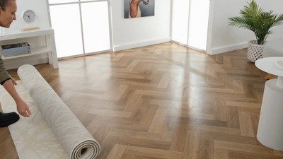 Gray and Beige Abstract Geometric 4x5 Area Rug