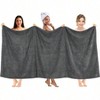 Extra Large Gray Bath Sheet 40x80 Inches, Absorbent Cotton Towel for Bathroom - 2 of 4