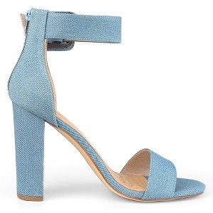 Perphy Women's Open Toe Ankle Strap Block Heel Sandals - 1 of 4