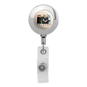 Friends Its All About Friends Metal Chrome Badge ID Card Holder Clip - 1 of 3