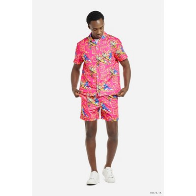 OppoSuits Men's Summer Set - Printed Top And Shorts