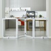 VEVOR Free Standing Dog Gate, 32" H x 96.5" W Freestanding Pet Gate, 4 Panels Foldable Dog Gate,Expandable Dog Barrier with Silent Foot Support,White - 2 of 4