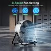 Etust 24" Industrial Drum Fan, High Velocity 3-Speed, 320W, 360° Swivel floor fan with 2 Wheels for Patio, Garage, Black - 3 of 4