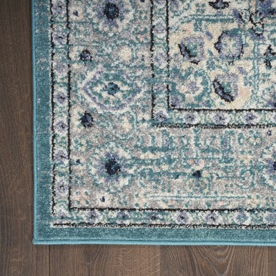 Elysian Bliss Floral Grey Synthetic 26" Non-Slip Area Rug