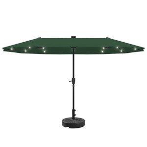 Ainfox 13ft Outdoor Patio Umbrella with Solar Lights and Round Umbrella Base - 1 of 4