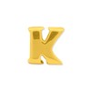 Black Bow Jewelry Letter K Bead Charm in 14k Yellow Gold Plated Sterling Silver - 2 of 4