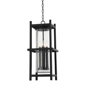 Troy Lighting Carlo 4 - Light Pendant in  Textured Black Clear Seeded Shade - 1 of 1
