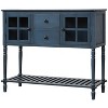 Okak Farmhouse Wood Kitchen Sideboard Console Table with Adjustable Shelves and Bottom Shelf for Living Room - 3 of 4