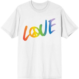 Love With Peace Sign Men's White T-Shirt - 1 of 4