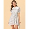 INSPIRE CHIC Women's Lace Collar Short Sleeve Floral Print Dress - 4 of 4