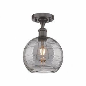 Athens Deco Swirl - 1 Light Semi-Flush Mount In Industrial Style-13 Inches Tall and 8 Inches Wide - 1 of 1