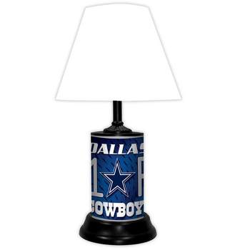 NFL 18-inch Desk/Table Lamp with Shade, #1 Fan with Team Logo, Dallas Cowboys