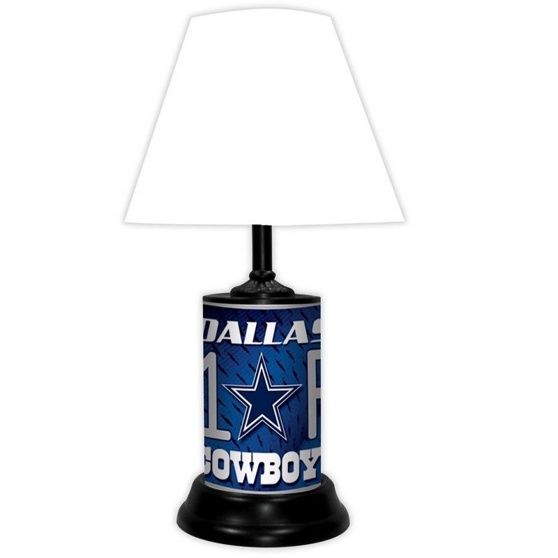 NFL 18-inch Desk/Table Lamp with Shade, #1 Fan with Team Logo, Dallas Cowboys, 1 of 4