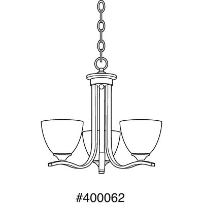 Laird Brushed Nickel 3-Light Chandelier with Glass Shades