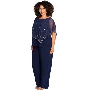 Catherines Chiffon Overlay Top & Pant Duet - 1 of 4