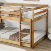 ModernLuxe Solid Rubber Wood Twin Over Twin Floor Bunk Bed with Ladder, Strengthened Slat Bed Platform, No Box Spring Needed - 4 of 4