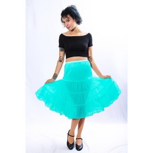 Malco Modes Women’s Rockabilly Tutu Petticoat – Fluffy Vintage Crinoline Underskirt for Dresses and Costumes – Apple Green - 1 of 2