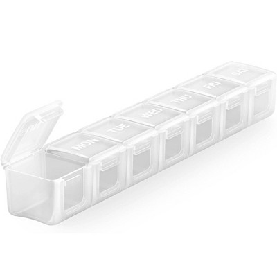 Sukuos XL Pill Box, Case w/Clear Lid, Arthritis-Friendly, BPA-Free, Easy-Clean