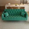 71" Velvet Convertible Sofa Bed,Retro Modern Tufted Loveseat with Adjustable Backrest for Small Living Room,Bedroom-Baofuwish - 3 of 4