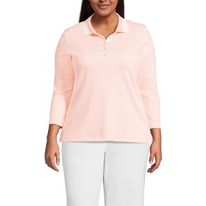 Lands' End Women's 3/4 Sleeve Supima Cotton Polo Shirt - 1 of 3