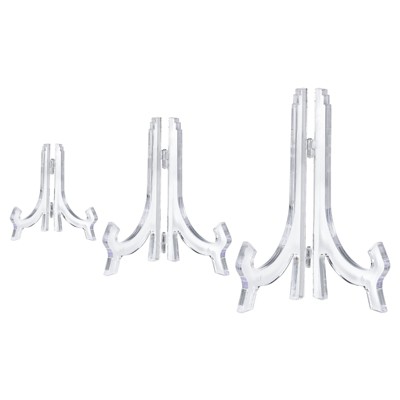 Unique Bargains Folding Decorative Picture Frame Plastic Easel Stands 3 Pcs